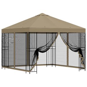 vidaXL Gazebo da giardino con pareti laterali 3 x 3 m Beige