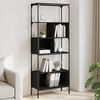 vidaXL Libreria a 5 Ripiani Nera 76x33x188,5 cm in Legno Multistrato