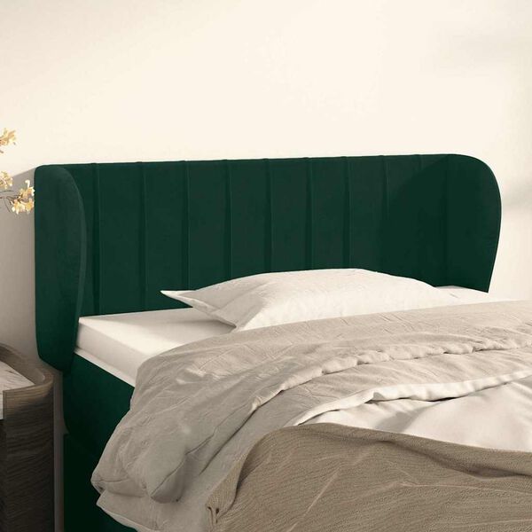 vidaXL Testiera ad Orecchio Verde Scuro 103x23x78/88 cm in Velluto
