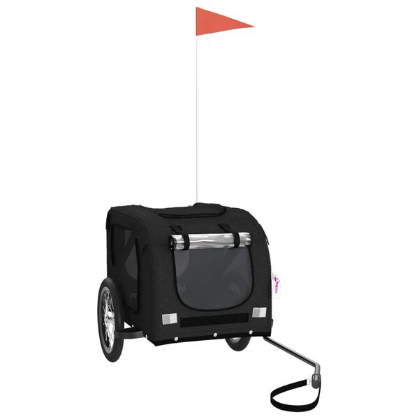 vidaXL Rimorchio da Bici per Animali Nero Oxford e Ferro