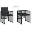 vidaXL Set da Pranzo da Giardino 11 pz con Cuscini in Polyrattan Nero