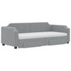 vidaXL Divano Letto Estraibile Cassetti Grigio Chiaro 100x200 Tessuto