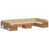 vidaXL Set divani 11 pcs Naturale e Beige Legno di Acacia Massello