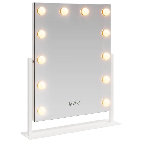 vidaXL Specchio LED da Vanit&agrave; Bianco 44 x 10 x 53 cm Vetro e acciaio