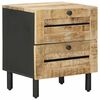 vidaXL Comodino Naturale 40 x 33 x 46 cm Legno di mango massello