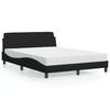 vidaXL Letto con Materasso Dover Nero 140x190 cm in Tessuto