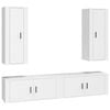 vidaXL Set di Mobili Porta TV 4 pz Bianco in Legno Multistrato