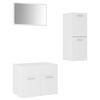 vidaXL Set Mobili da Bagno Bianco in Truciolato