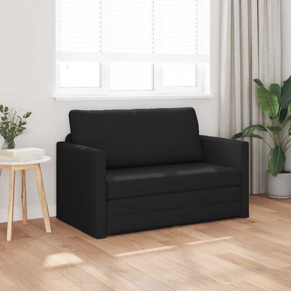 vidaXL Divano letto 110cm Nero Tessuto