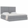 vidaXL Letto con contenitore e materasso Grigio chiaro 160 x 200 cm