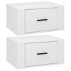 vidaXL Comodini a Muro 2 pz Bianco Lucido 50x36x25 cm