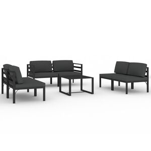 vidaXL Set Divani da Giardino 7 pz con Cuscini in Alluminio Antracite