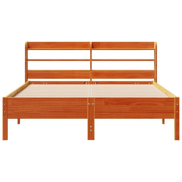 vidaXL Letto senza Materasso Marrone Cera 135x190 cm in Legno di Pino