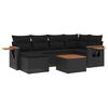vidaXL Set Divani da Giardino con Cuscini 7pz Nero Polyrattan