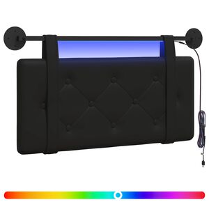 vidaXL Testiera sospesa Con luce LED Nero Similpelle
