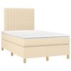 vidaXL Giroletto a Molle con Materasso Crema 120x190 cm in Tessuto