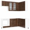 vidaXL Unit&agrave; Cucina KALMAR 8 pz Rovere Marrone Legno ingegnerizzato