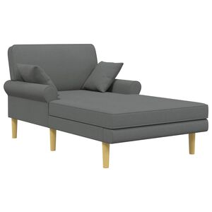 vidaXL Chaise longue Grigio Scuro Tessuto