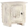 vidaXL Comodino Bianco 50x30x50 cm in Legno Massello di Mango