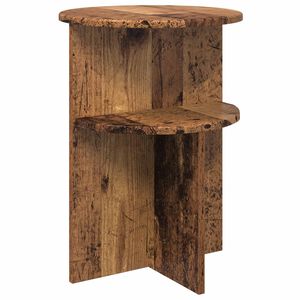 vidaXL Tavolo laterale con archiviazione Legno antico &Oslash; 39,5 x 55 cm