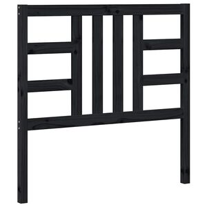 vidaXL Testiera per Letto Nera 106x4x100 cm in Legno Massello di Pino
