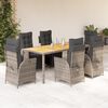 vidaXL Set da Pranzo da Giardino 7 pz con Cuscini in Polyrattan Grigio
