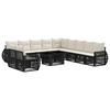 vidaXL Set Divano da Giardino 12 pz Nero e Bianco Crema polyrattan