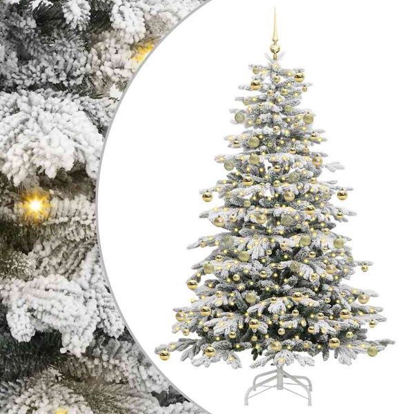 vidaXL Albero di Natale Artificiale con Rami Pieghevoli Bianco 210 cm