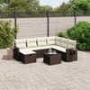 vidaXL Set Divani da Giardino 8 pz con Cuscini Marrone in Polyrattan