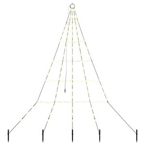 vidaXL Albero di Natale LED EKENAS 182 cm 112 LED Bianco caldo Acciaio