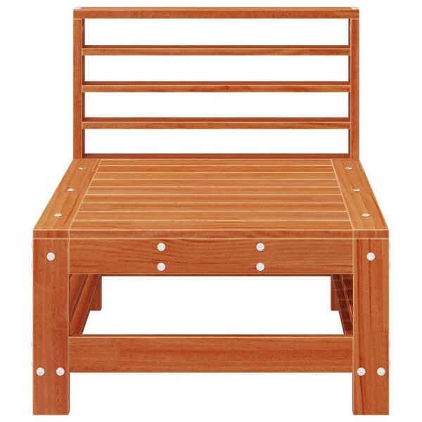 vidaXL Divano Medio da Giardino Legno di pino massiccio Marrone Cera