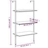 vidaXL Scaffale Pendente a 3 Livelli Nero 64x35x120,5 cm