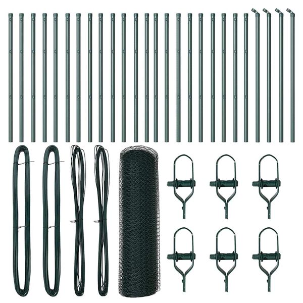 vidaXL Palo della recinzione Verde 50 x 0,4 m (rete 13 mm)