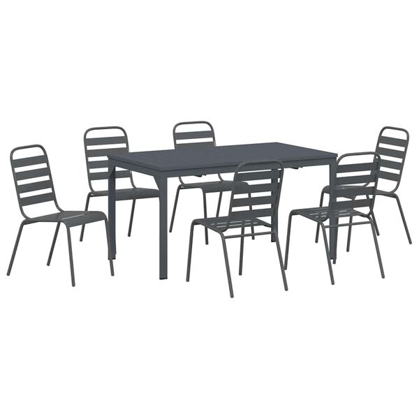 vidaXL Set da Pranzo per Giardino 7 pcs Antracite