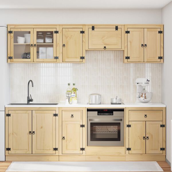 vidaXL Armadietto con cassetto SKI 8 pcs Marrone Miele Pino massello