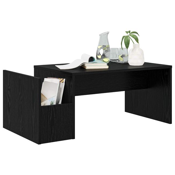 vidaXL Tavolino da salotto Rovere Nero 90 x 45 x 35 cm