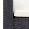 vidaXL Divano da Giardino Singolo con Cuscini in Polyrattan Nero