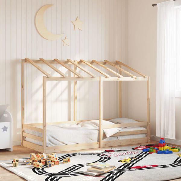vidaXL Letto per Bambini con Tetto 75x190 cm in Legno Massello di Pino