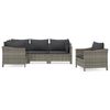 vidaXL Set Divani da Giardino 5 pz con Cuscini in Polyrattan Grigio