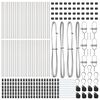 vidaXL Palo della recinzione 52 pcs Grigio 3,2 x 3,2 x 80 cm Acciaio