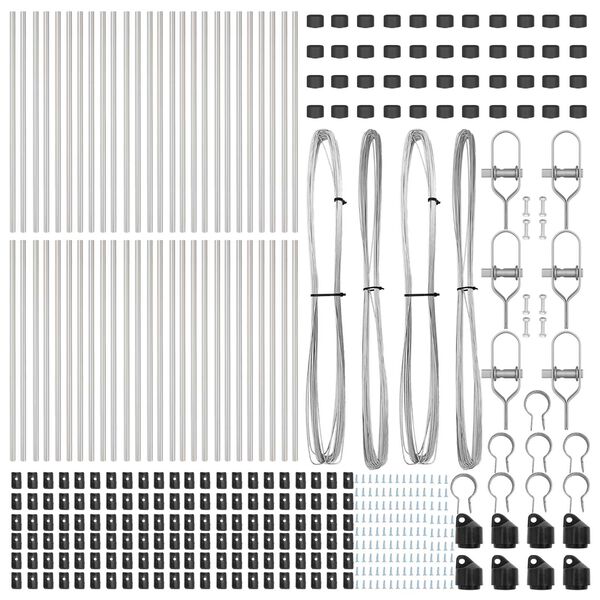 vidaXL Palo della recinzione 52 pcs Grigio 3,2 x 3,2 x 80 cm Acciaio