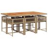 vidaXL Set da Pranzo da Giardino 7 pz con Cuscini Beige in Polyrattan