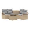 vidaXL Set di divani 6 pz 4-Numero di posti Beige e Grigio Chiaro