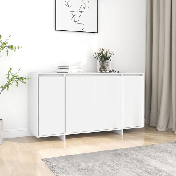 vidaXL Credenza Bianca 135x41x75 cm in Truciolato