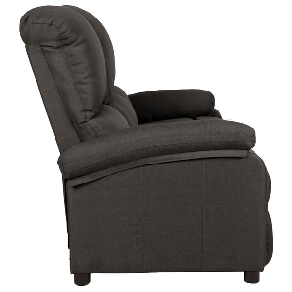 vidaXL Divano Reclinabile 3 Posti Grigio Scuro in Tessuto