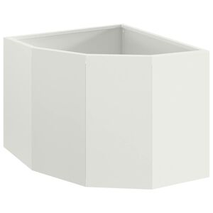 vidaXL Vaso d'angolo Bianco 45 x 45 x 35 cm Acciaio