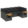 vidaXL Set Divano da Giardino 6 pz con Cuscini Nero in Polyrattan