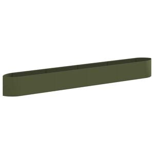 vidaXL Letto rialzato da giardino Verde Oliva 380 x 40 x 40 cm Acciaio