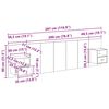 vidaXL Testata con Comodino 3 pcs Legno vecchio Legno multistrato