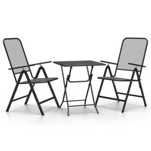 vidaXL Set da Pranzo per Giardino 3pz Rete Metallica Espansa Antracite